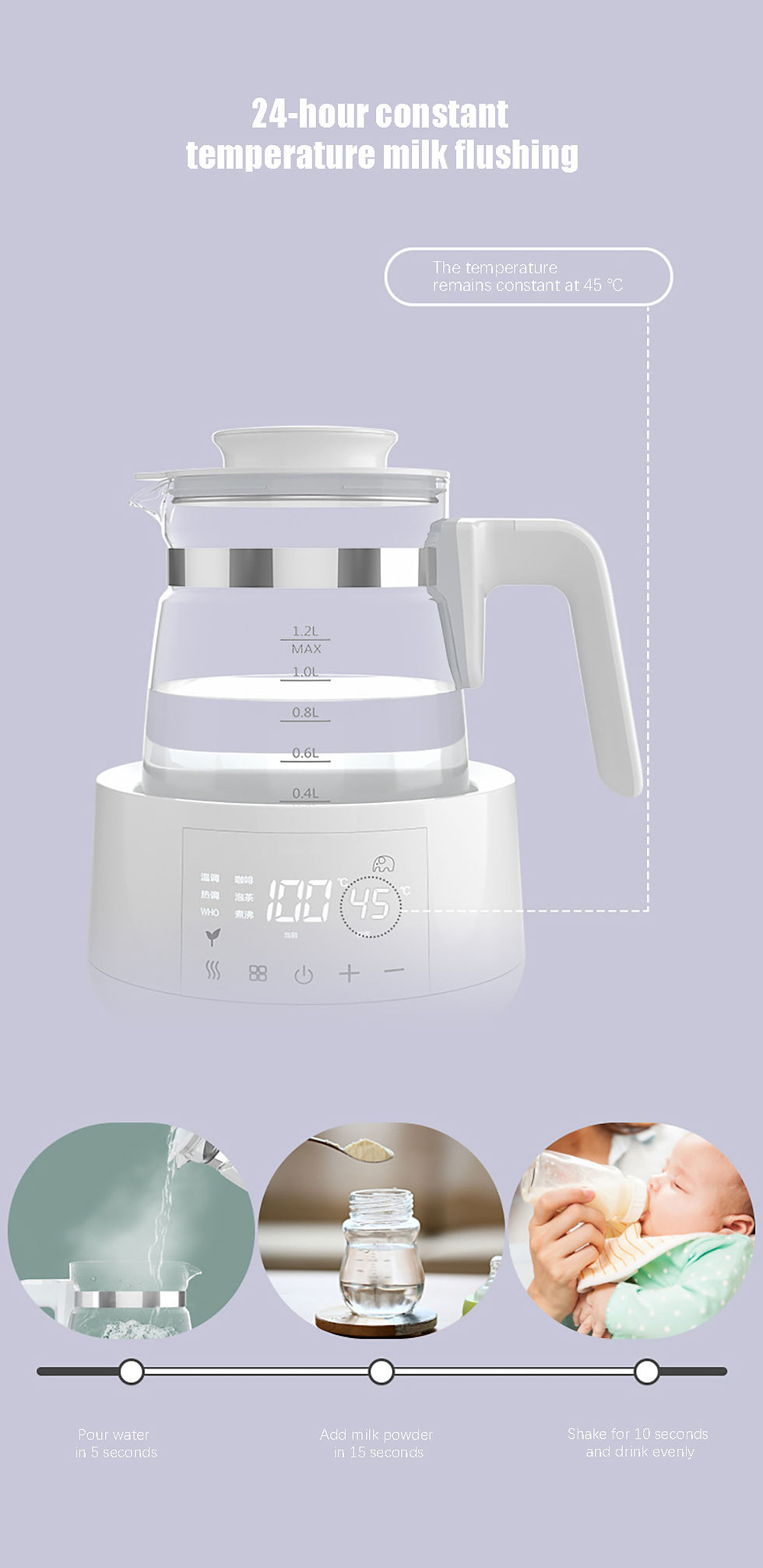 Thumbnail: 1.2L Electric Kettle with Thermostatic Regulator