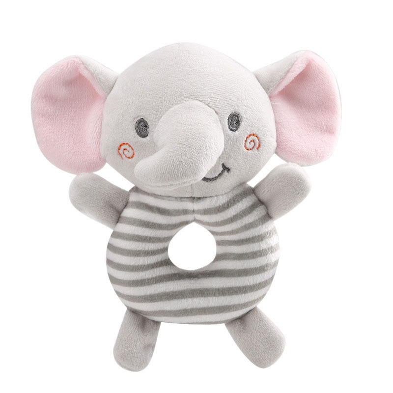 Thumbnail: Baby Rattle Toys Cartoon Animals Plush Infant Hand Ring Bed Toys for Newborn