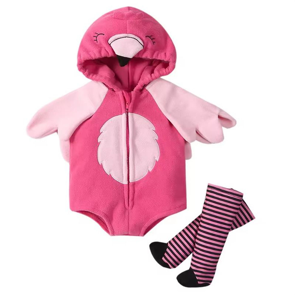 Thumbnail: Cartoon Print Set, Hooded Jumpsuit With Zipper + Socks