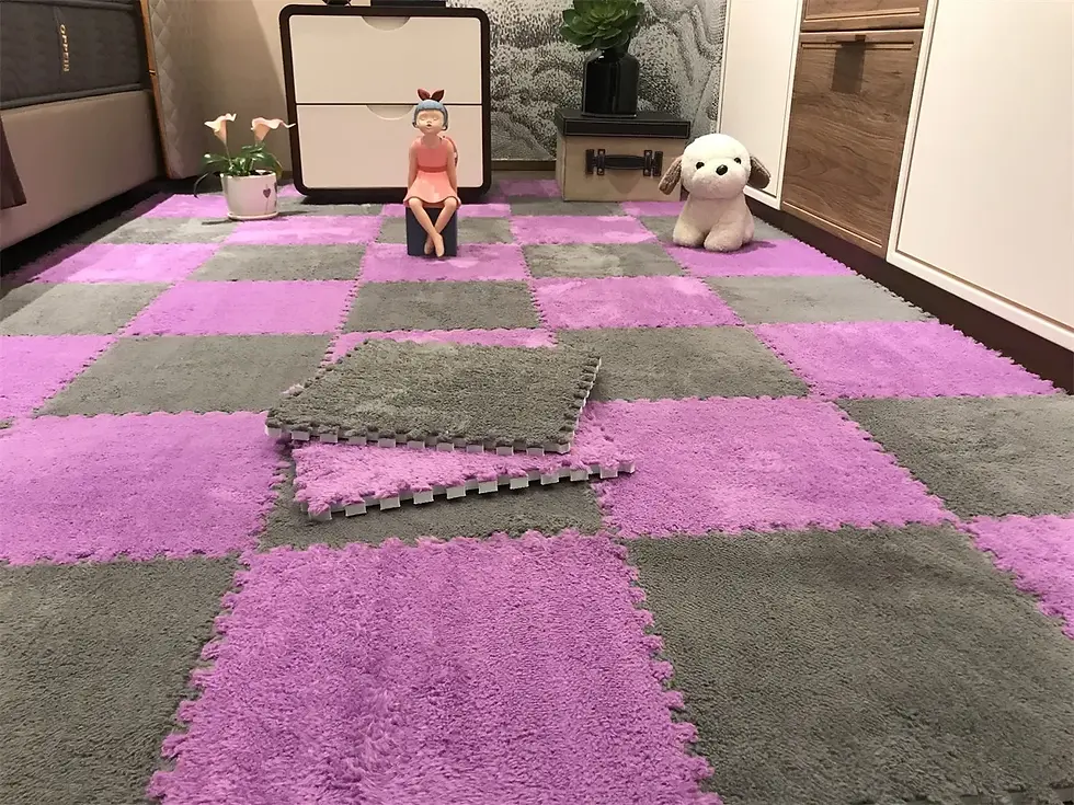 Thumbnail: 30*30CM Soft Plush Children Kids Rug Play Mat Puzzle Carpet Warm Playmat Interlo