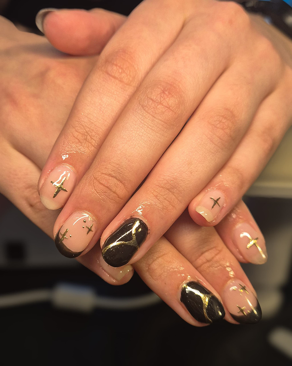 Black and gold nail art