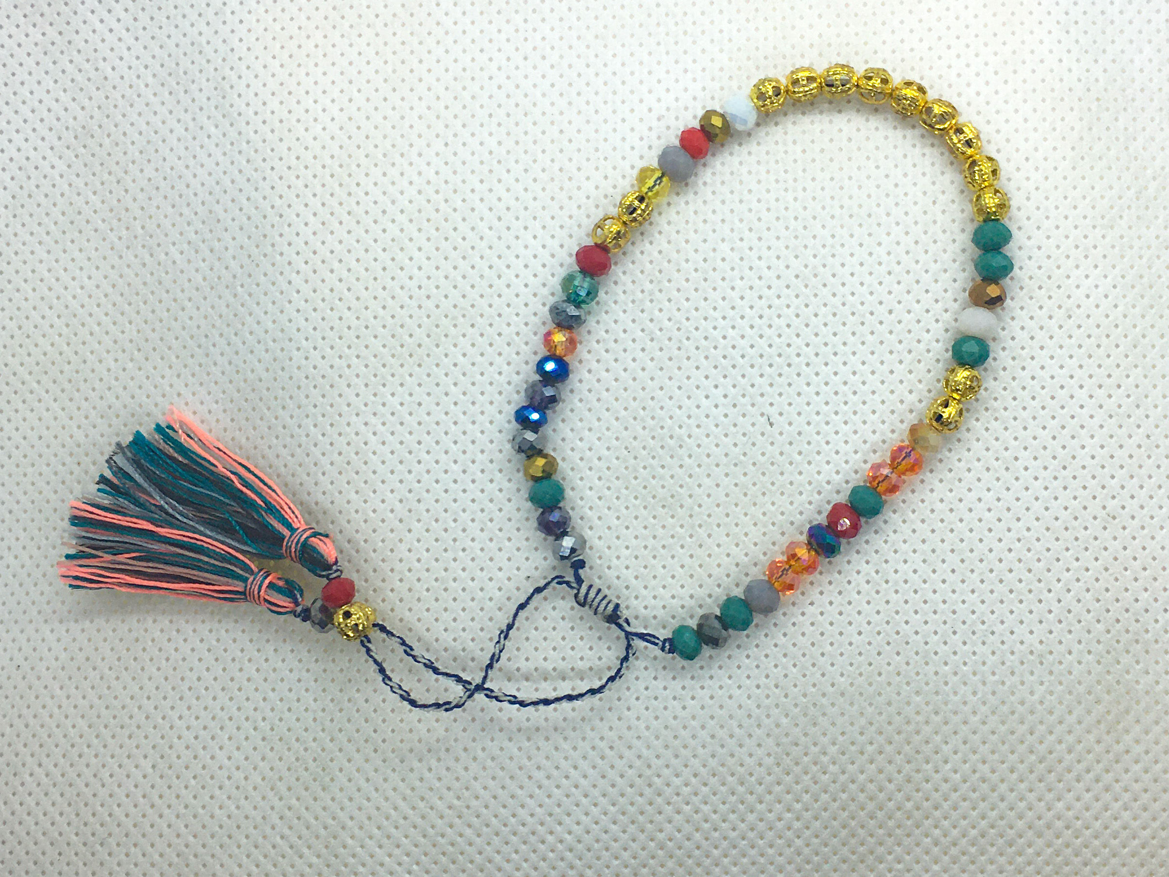 Multicolored tassel bracelet