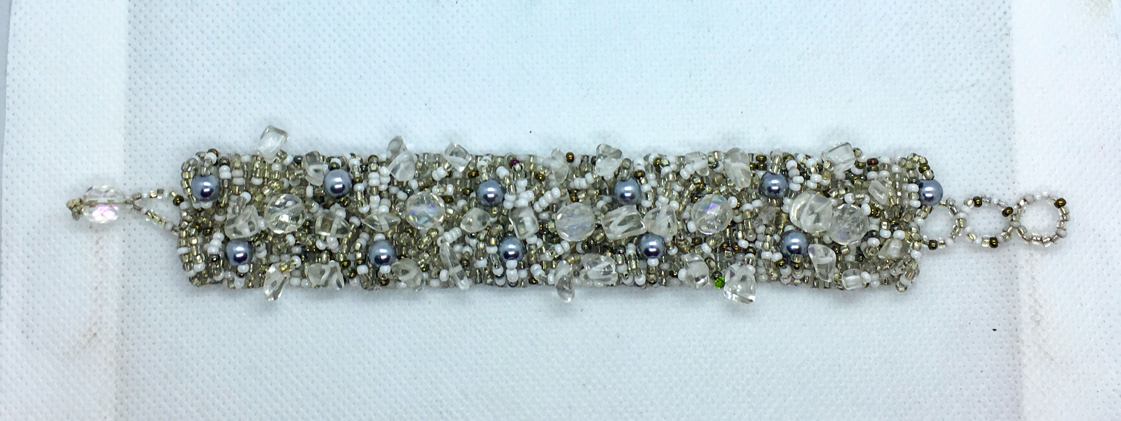 White and silver Guatemalan bracelet