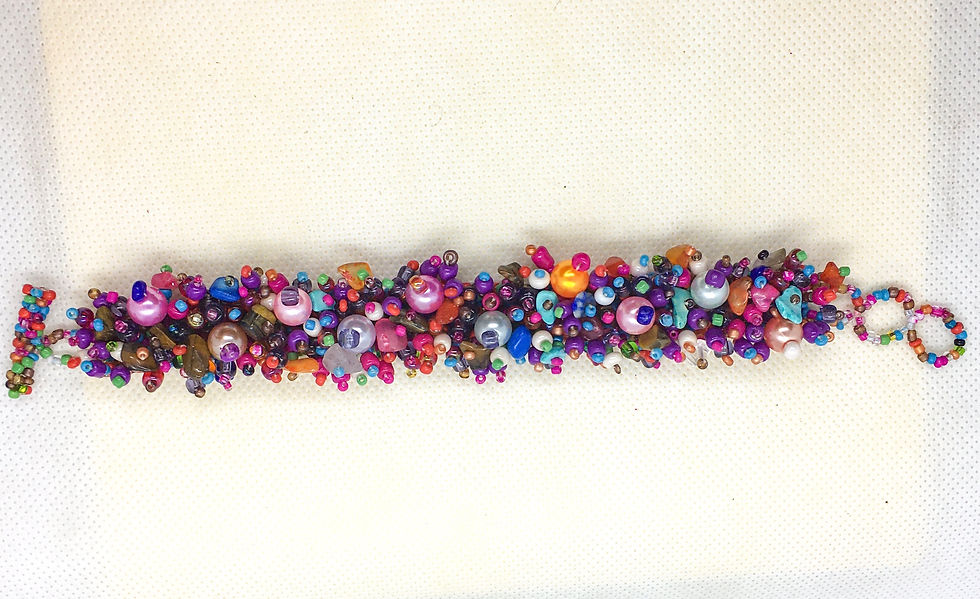 Beaded pink Guatemalan bracelet