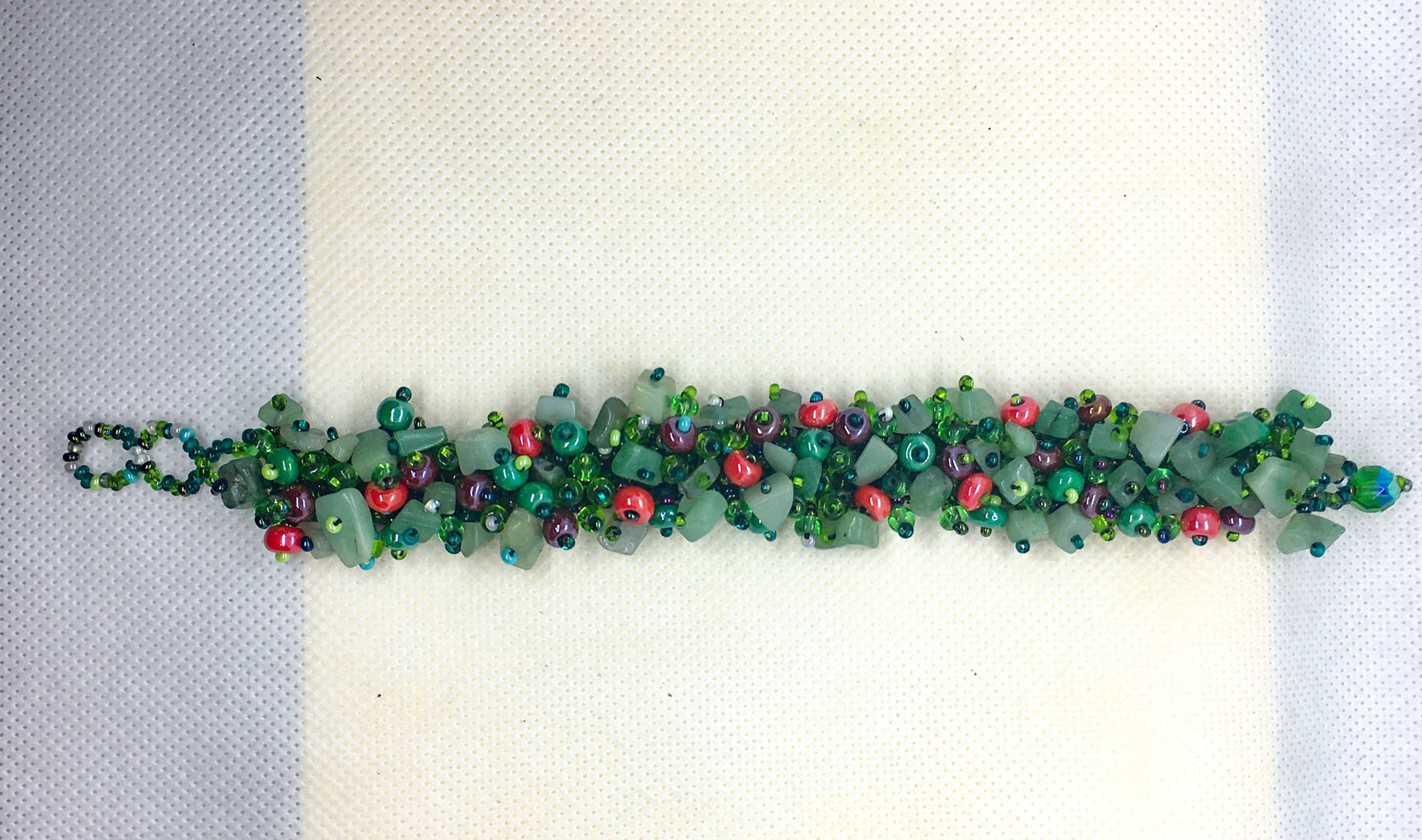 Beaded green Guatemalan bracelet