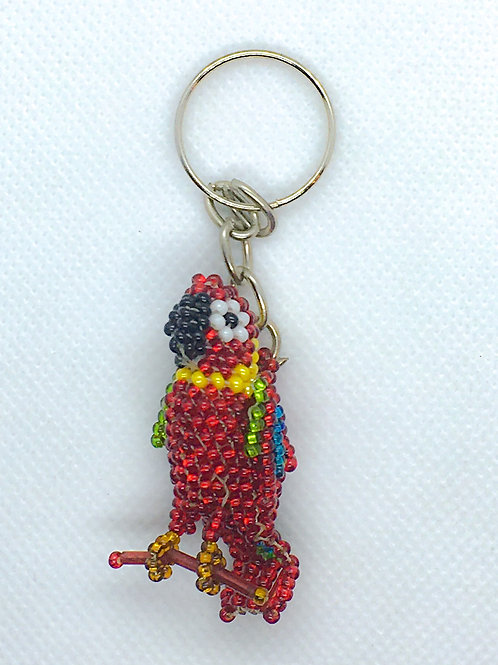 Beaded parrot key chain