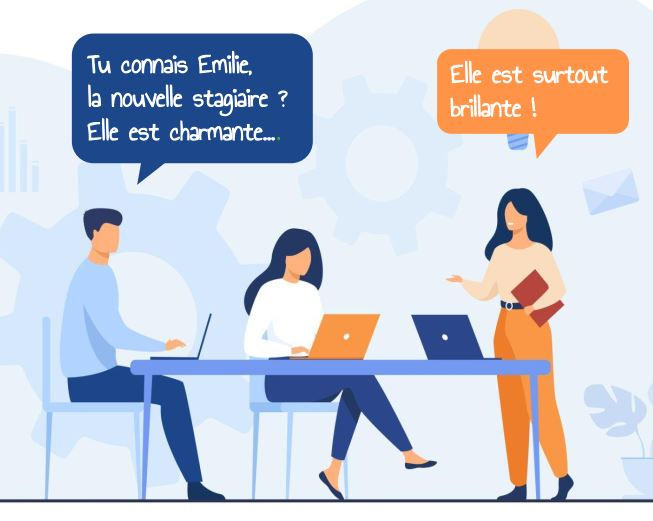 Dialogue entre deux personnes. Les propos de l'homme sont sexistes.