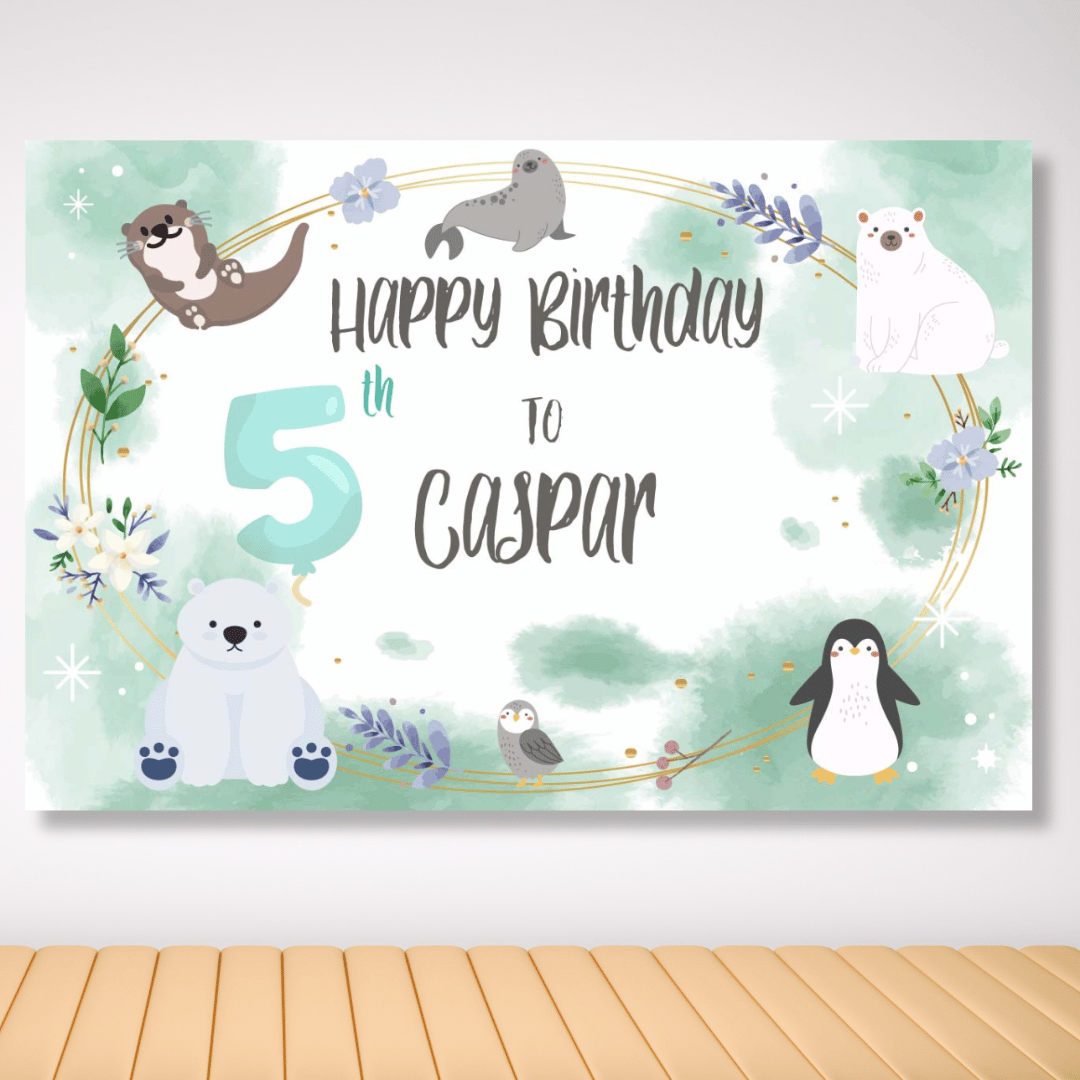 水彩動物 生日布