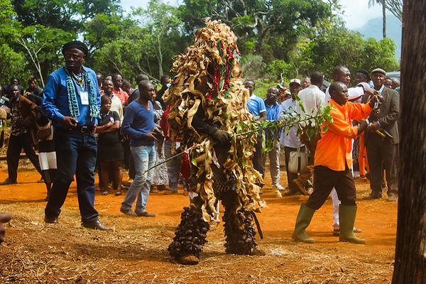 Bamiléké cultural masquerade dancer – African heritage rite of passage and tradition