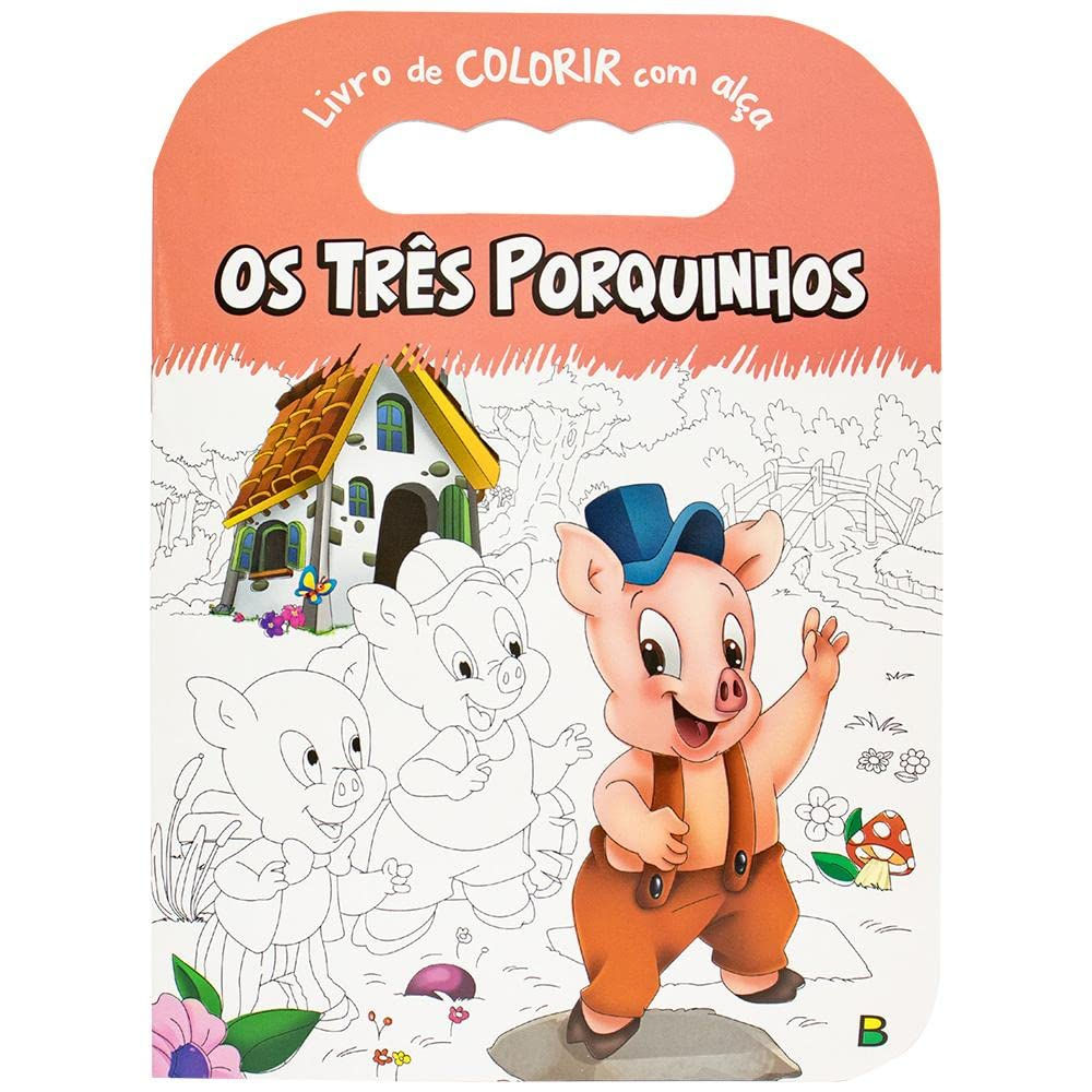 Livro de colorir com alça: Os três porquinhos