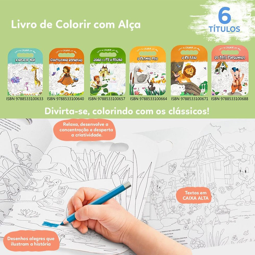 Miniatura: Livro de colorir com alça: Os três porquinhos