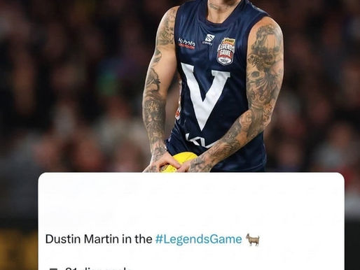 Dustin Martin in the 2026 Legends Game