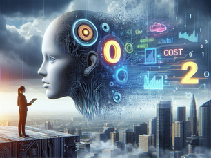 A creative representation of AI augmenting humans