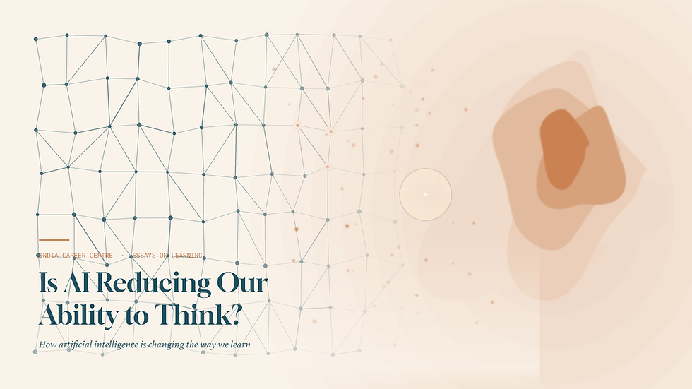 A creative showing a simplistic neural connections/AI networking connections.