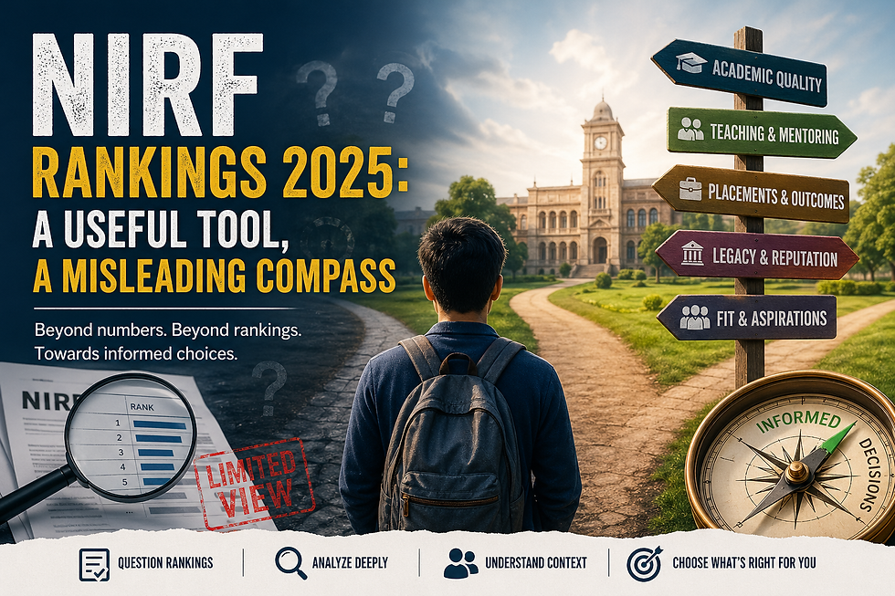 A creative showing a student in the college choosing mode.