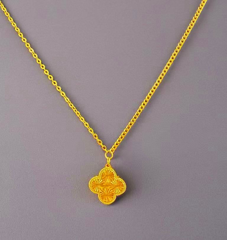 Thumbnail: Alluvial Gold 24K Gold Plated Clover Necklace