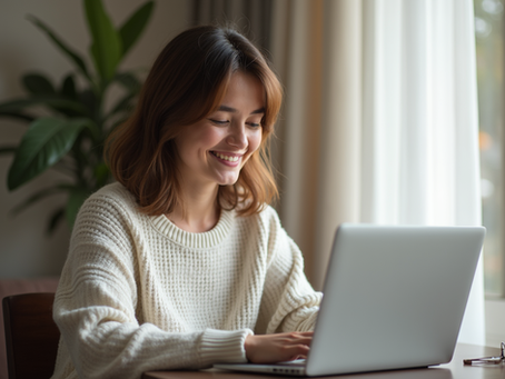 a woman doing teletherapy