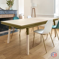 table à manger en bois massif couleur tabac design scandinave