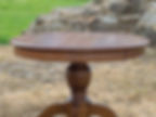Table ronde pied central merisier