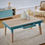 Miniature : table basse rectangulaire bois massif bleue