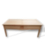 grande table basse merisier massif avec 2 tiroirs de face en brut