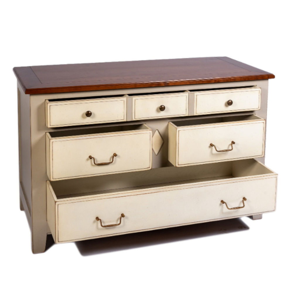 Meuble commode en bois recyclés, 6 tiroirs métal Meuble commode en bois recyclés, 6 tiroirs métal