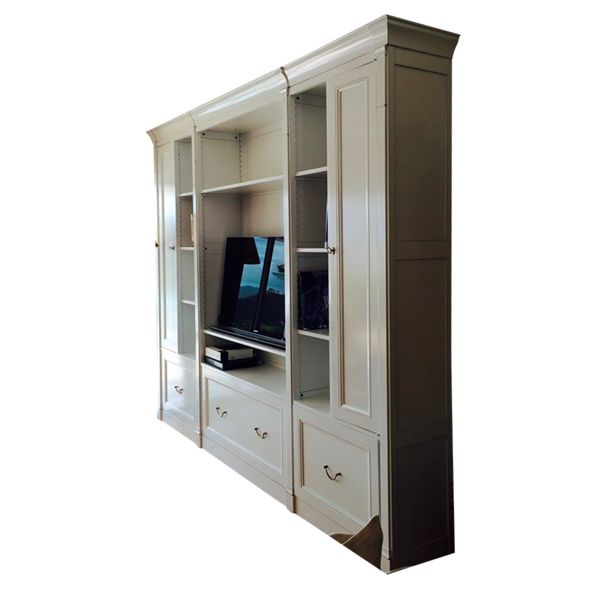 EMMA 3-module bookcase - lacquered cherry tree COMPO3-025