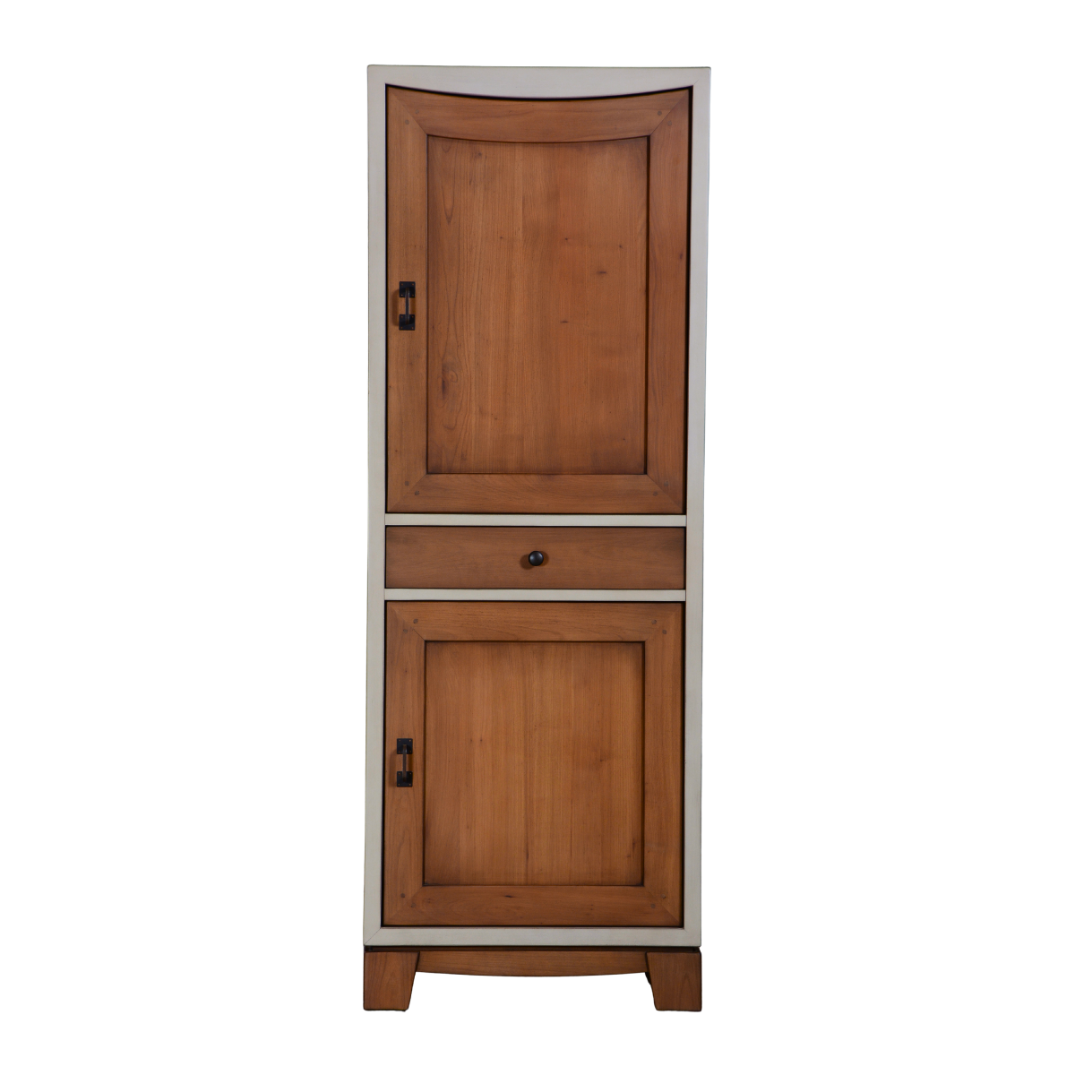 Meuble Homme Debout SIENNA en merisier fumé et gris perle vue de face