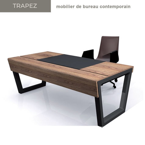 meubles de bureau contemporains en bois connectés et haut de gamme collection TRAPEZ
