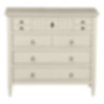 commode merisier massif avec 4 tiroirs blanc crème DIRECTOIRE face