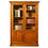 Miniature : vitrine merisier bibliothèque 2 portes avec livres vue de face