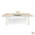 table rectangulaire extensible en bois massif laquée blanche de profil