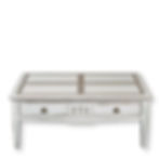 table basse bois blanche française blanche et grise vue de face