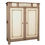 Miniature : buffet haut ou meuble d'appui 2 portes et 3 tiroirs en merisier massif laqué gris vu de biais