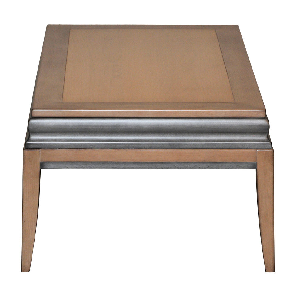 Thumbnail: table basse de profil en merisier massif style Louis Philippe finition très chic marron et noire