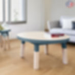 Thumbnail: Table basse ronde bois massif bleue