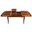 Thumbnail: Table ovalisée extensible TRADITION en merisier massif avec plateau de table ouvert et 1 rallonge semi-dépliée vue de profil 