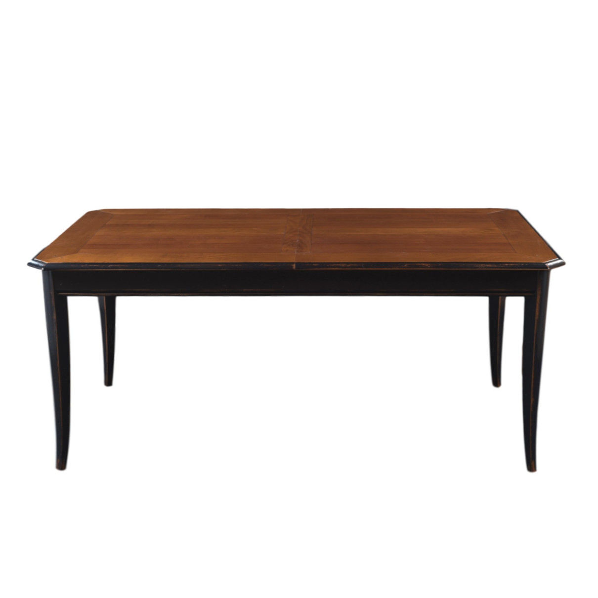 table rectangulaire en merisier massif TRADITION piétement laqué noir