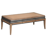 table de salon en merisier marron et noire de biais style Louis Philippe modernisé