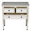 Miniature : console 3 tiroirs ouverts merisier laqué blanc-crème de face