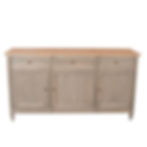 buffet 3 portes bois merisier style Louis XVI Directoire gris vu de face