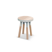 tabouret bois massif rond gris