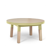 table basse ronde bois massif jaune