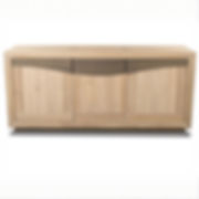 Buffet en bois 3 portes STELLA - chêne naturel & gris éléphant