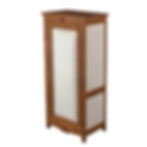 bonnetière MELANIE merisier massif avec panneau de porte gris perle biais