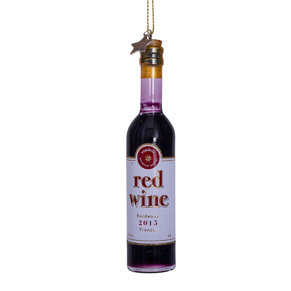 Vondels Christmas Ornament "Red Wine Bottle"