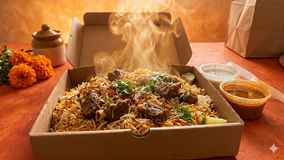 Lamb Biryani with Mint Raita Share box for 4 People