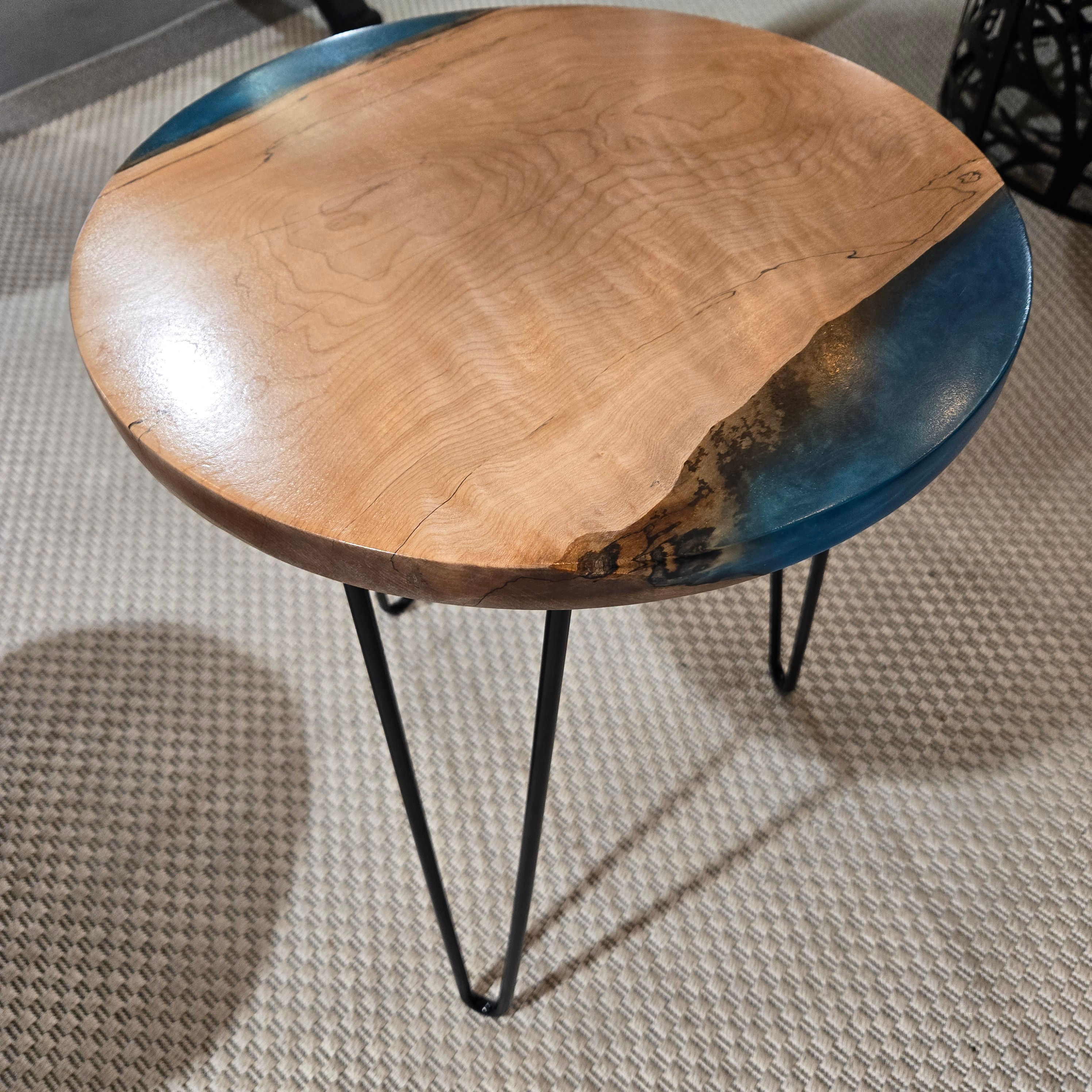 Maple and resin Side table