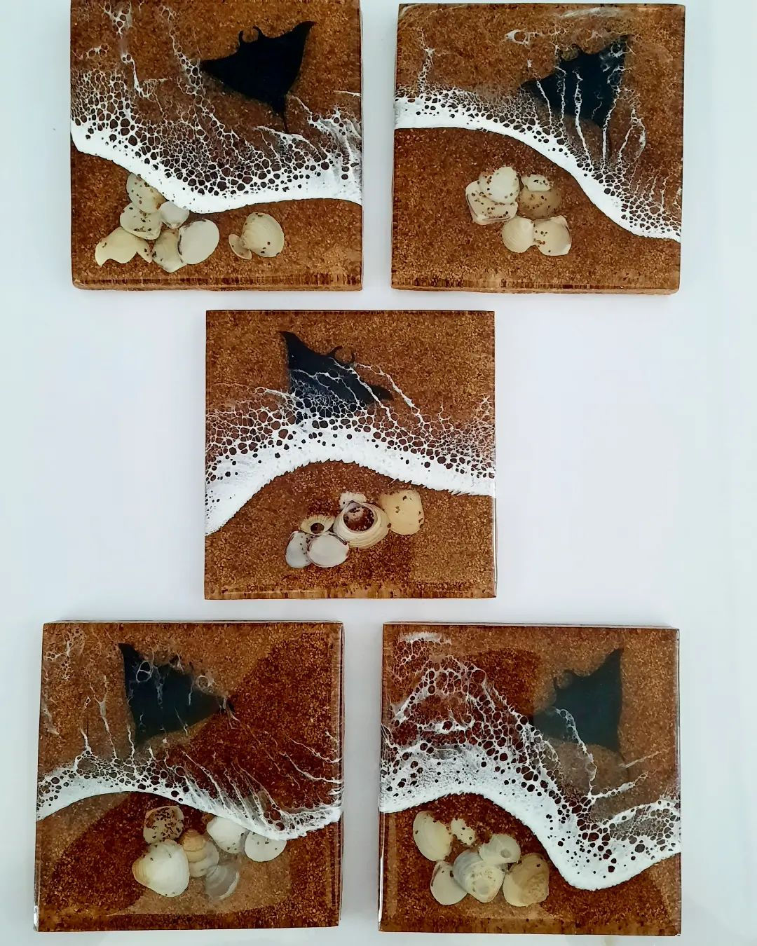 Epoxy Manta ray coasters