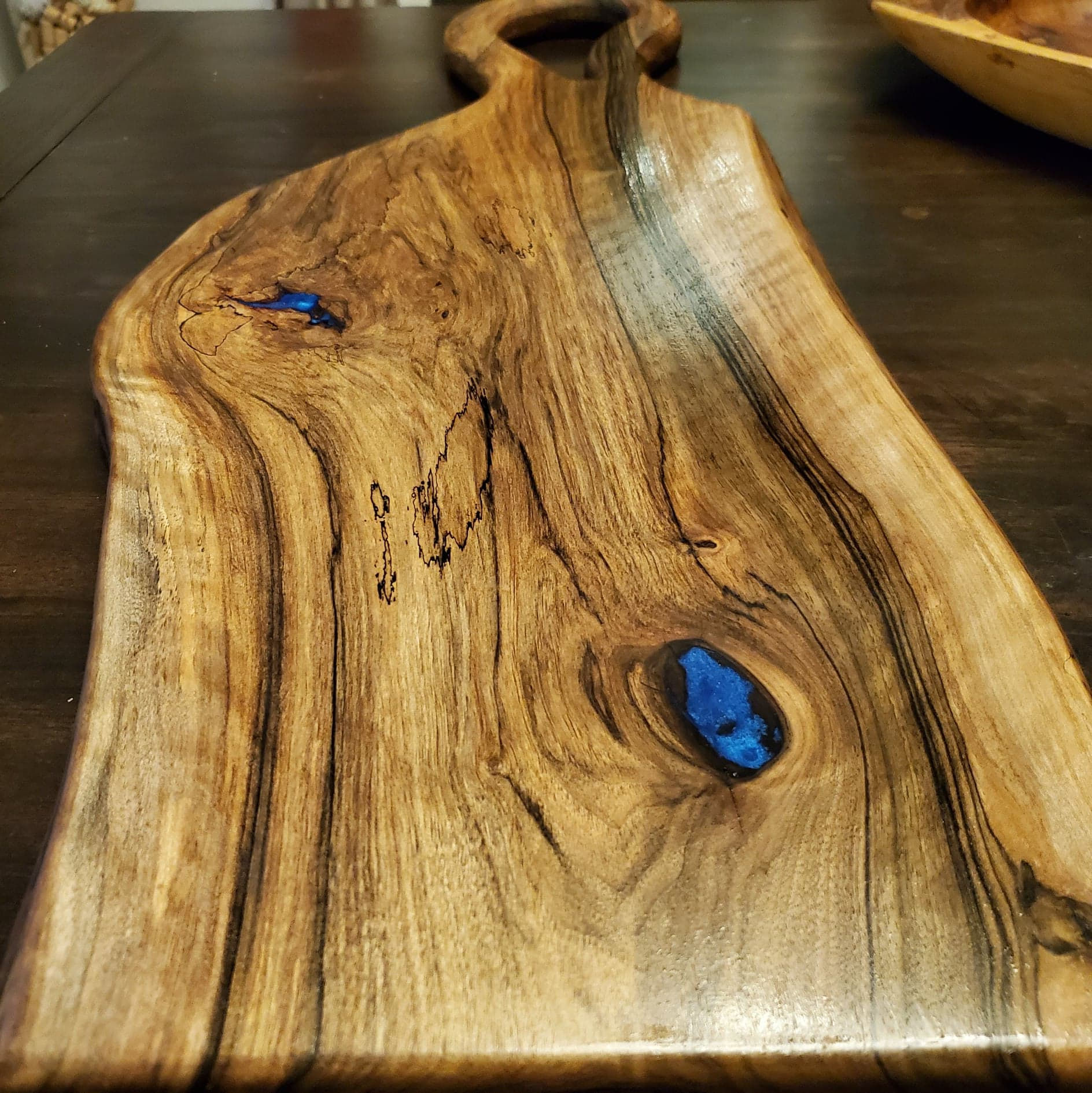 English Walnut With blue epoxy